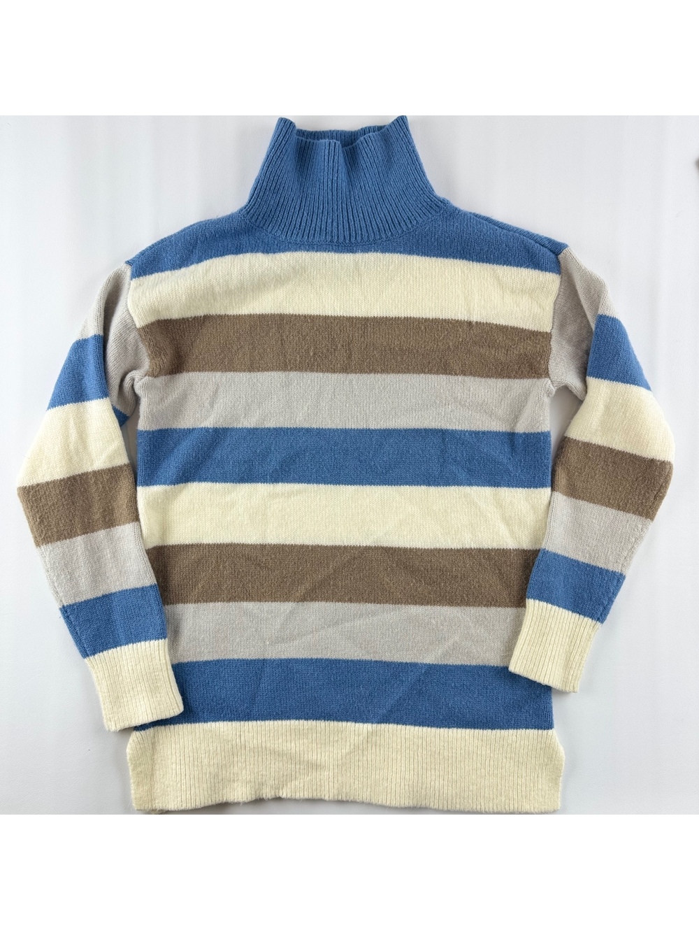 Ann Taylor Turtle Neck Size XXSP - Blue Cream Brown
